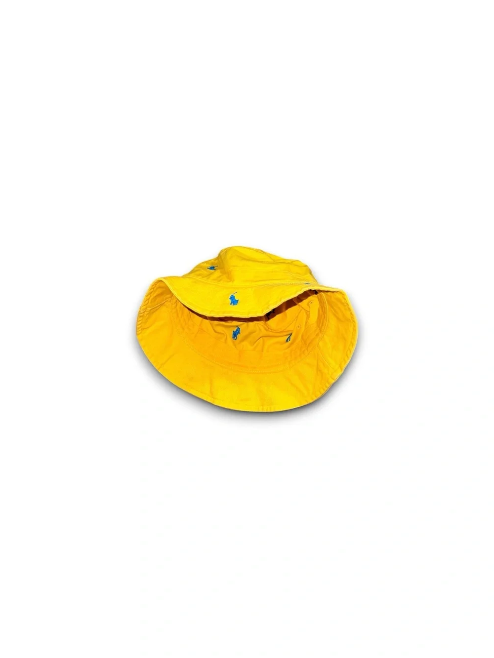 Polo Ralph Lauren Multi-Pony Safari Bucket Hat Cap Yellow Blue Ponies Mens L/XL